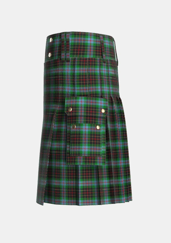 Utility_Brodie_Hunting_Tartan_1334_kilt_left_image_with_pleated_design_and_adjustable_buckles_for_men