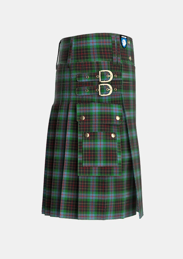 Utility_Brodie_Hunting_Tartan_1334_kilt_right_image_with_pleated_design_and_adjustable_buckles_for_men