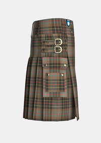Utility_Brodie_Hunting_Weathered_Tartan_kilt_right_image_with_pleated_design_and_adjustable_buckles_for_men
