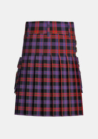 Utility_Brown_tartan_432_kilt_back_image_with_pleated_design_and_adjustable_buckles_for_men