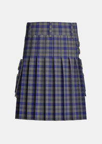 Utility_Browne_Tartan_6983_kilt_back_image_with_pleated_design_and_adjustable_buckles_for_men
