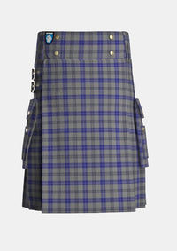 Utility_Browne_Tartan_6983_kilt_front_image_with_pleated_design_and_adjustable_buckles_for_men