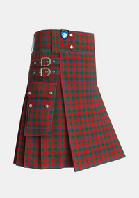 Utility_Bruce_Old_Tartan_876_kilt_side_image_with_pleated_design_and_adjustable_buckles_for_men