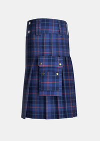 Utility_Bryson_Tartan_2216_kilt_left_image_with_pleated_design_and_adjustable_buckles_for_men