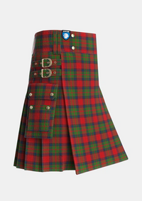 Utility_Buccleuch_Tartan_1505_kilt_side_image_with_pleated_design_and_adjustable_buckles_for_men
