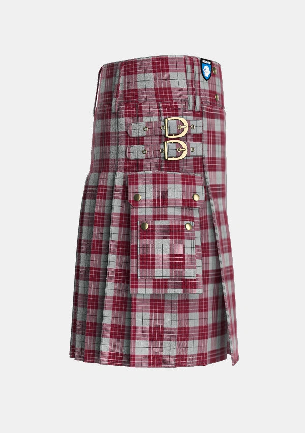 Utility_Buchanan_1842_Official_Tartan_1261_kilt_right_image_with_pleated_design_and_adjustable_buckles_for_men