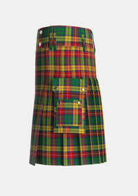 Utility_Buchanan_1850_Official_Tartan_151_kilt_left_image_with_pleated_design_and_adjustable_buckles_for_men