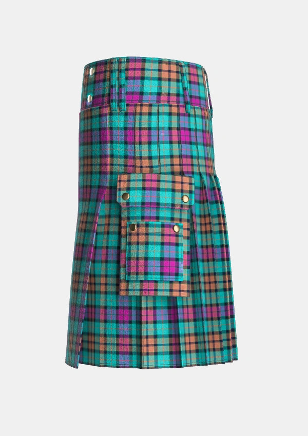 Utility_Buchanan_Inauguration_Tartan_13357_kilt_left_image_with_pleated_design_and_adjustable_buckles_for_men