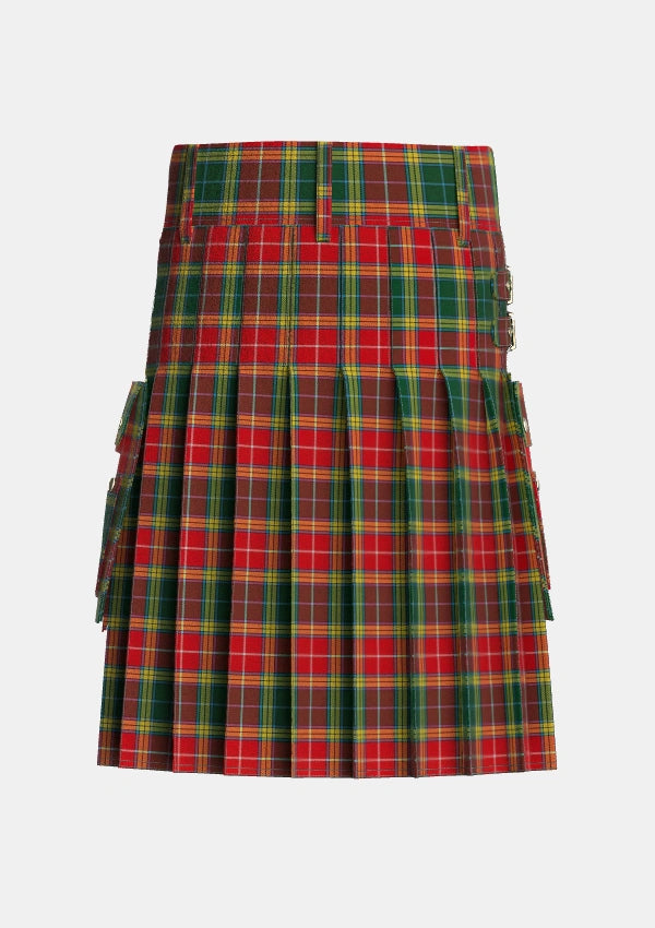 Utility_Buchanan_of_Leny_Tartan_171_kilt_back_image_with_pleated_design_and_adjustable_buckles_for_men