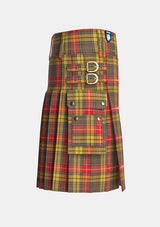 Utility_Buchnan_Weathered_Tartan_kilt_right_image_with_pleated_design_and_adjustable_buckles_for_men