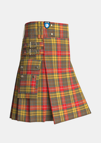 Utility_Buchnan_Weathered_Tartan_kilt_side_image_with_pleated_design_and_adjustable_buckles_for_men
