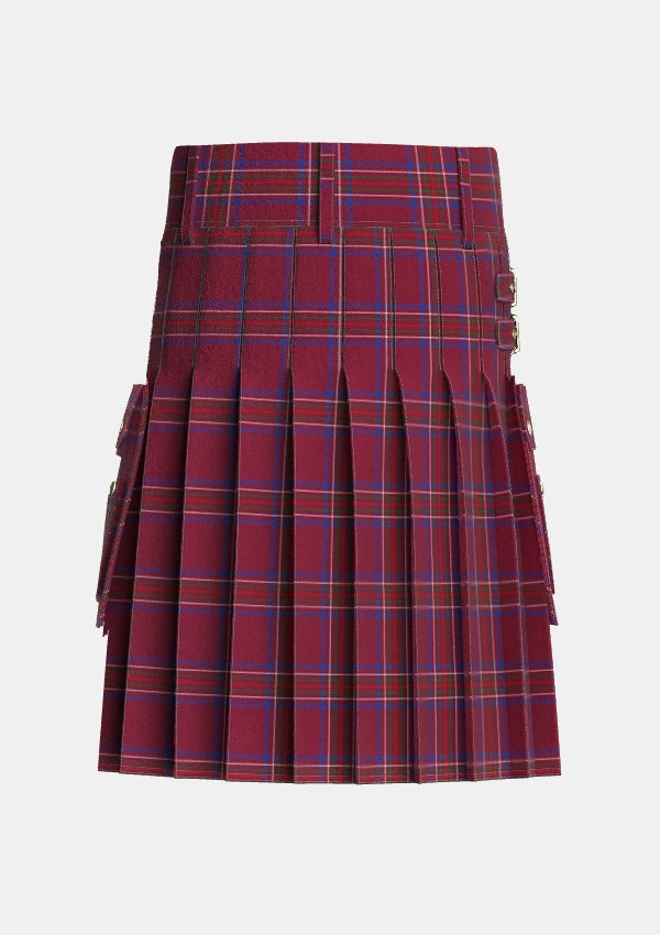 Utility_Burnett_of_Leys_Hunting_Tartan_1657_kilt_back_image_with_pleated_design_and_adjustable_buckles_for_men