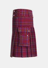 Utility_Burnett_of_Leys_Hunting_Tartan_1657_kilt_left_image_with_pleated_design_and_adjustable_buckles_for_men