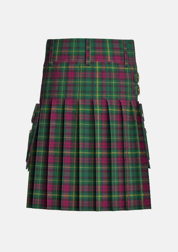 Utility_Burns_Heritage_Tartan_4515_kilt_back_image_with_pleated_design_and_adjustable_buckles_for_men
