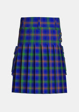 Utility_Burt_Family_Tartan_3026_kilt_back_image_with_pleated_design_and_adjustable_buckles_for_men