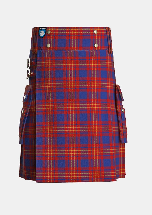 Utility_Butler_tartan_4058_kilt_front_image_with_pleated_design_and_adjustable_buckles_for_men