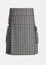 Utility_Caledonian_Bloom_Tartan_11810_kilt_front_image_with_pleated_design_and_adjustable_buckles_for_men