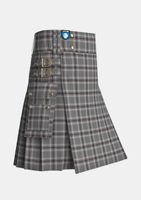 Utility_Caledonian_Bloom_Tartan_11810_kilt_side_image_with_pleated_design_and_adjustable_buckles_for_men