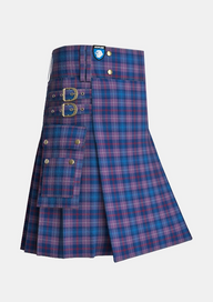 Utility_Caledonian_Club_Tartan_10687_kilt_side_image_with_pleated_design_and_adjustable_buckles_for_men