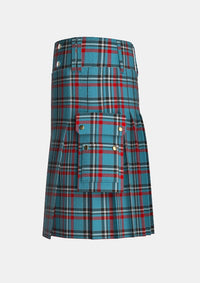 Utility_Caledonian_Maasai_Tartan_11836_kilt_left_image_with_pleated_design_and_adjustable_buckles_for_men