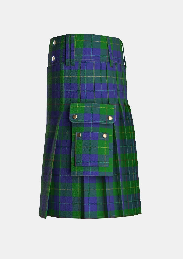 Utility_Cambridge_Tartan_6660_kilt_left_image_with_pleated_design_and_adjustable_buckles_for_men