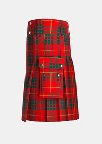 Utility_Cameron_Clan_Modern_Tartan_kilt_left_image_with_pleated_design_and_adjustable_buckles_for_men