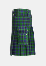 Utility_Campbell_of_Argyll_Smiths_Tartan_8_kilt_left_image_with_pleated_design_and_adjustable_buckles_for_men