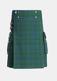 Utility_Campbell_of_Argyll_no_guards_Tartan_7157_kilt_front_image_with_pleated_design_and_adjustable_buckles_for_men