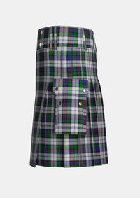 Utility_Campbell_of_Cawdor_Dress_tartan_1975_kilt_left_image_with_pleated_design_and_adjustable_buckles_for_men