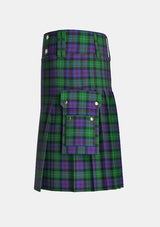 Utility_Campbell_of_Cawdor_Tartan_2_kilt_left_image_with_pleated_design_and_adjustable_buckles_for_men