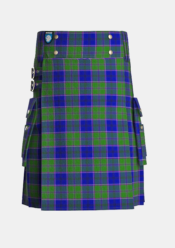 Utility_Canmore_Tartan_4450_kilt_front_image_with_pleated_design_and_adjustable_buckles_for_men