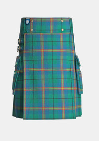 Utility_Carmichael_Ancient_Tartan_kilt_front_image_with_pleated_design_and_adjustable_buckles_for_men