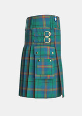 Utility_Carmichael_Ancient_Tartan_kilt_right_image_with_pleated_design_and_adjustable_buckles_for_men