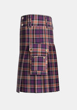 Utility_Carnegie_2_Tartan_497_kilt_left_image_with_pleated_design_and_adjustable_buckles_for_men