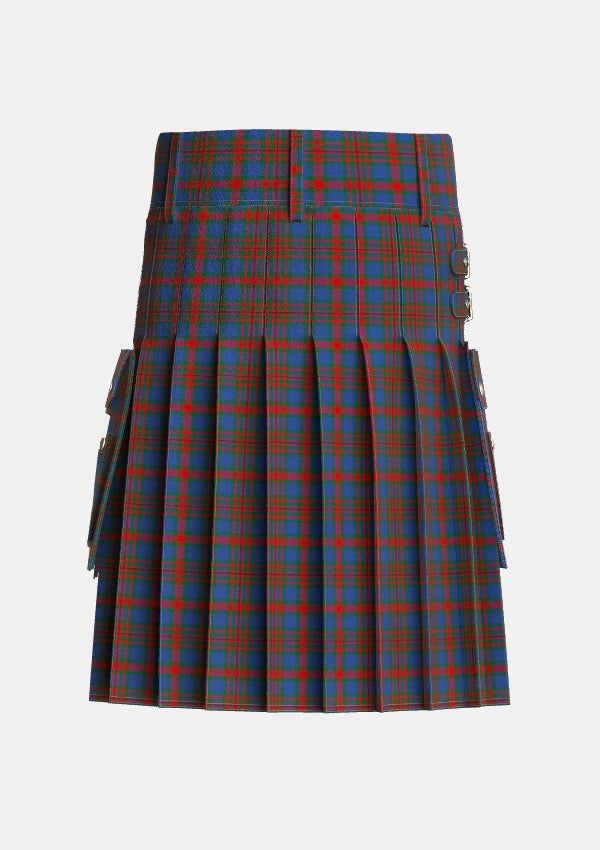 Utility_Carnegie_3_Tartan_1153_kilt_back_image_with_pleated_design_and_adjustable_buckles_for_men