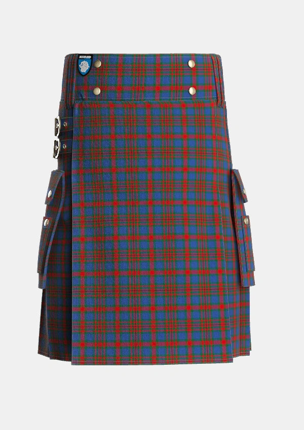 Utility_Carnegie_3_Tartan_1153_kilt_front_image_with_pleated_design_and_adjustable_buckles_for_men