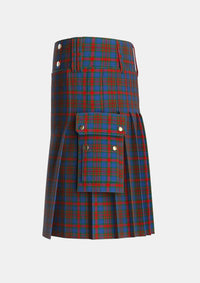 Utility_Carnegie_3_Tartan_1153_kilt_left_image_with_pleated_design_and_adjustable_buckles_for_men