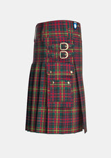 Utility_Carnegie_tartan_489_kilt_right_image_with_pleated_design_and_adjustable_buckles_for_men