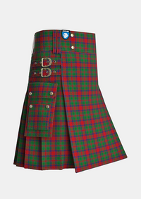 Utility_Carrick_Tartan_1389_kilt_side_image_with_pleated_design_and_adjustable_buckles_for_men