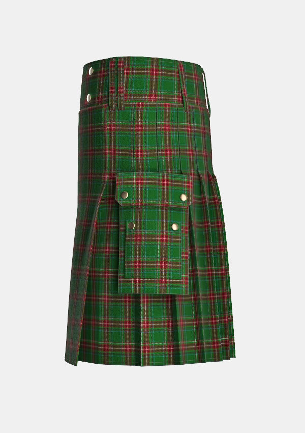 Utility_Carroll_O_Reed_Tartan_4471_kilt_left_image_with_pleated_design_and_adjustable_buckles_for_men