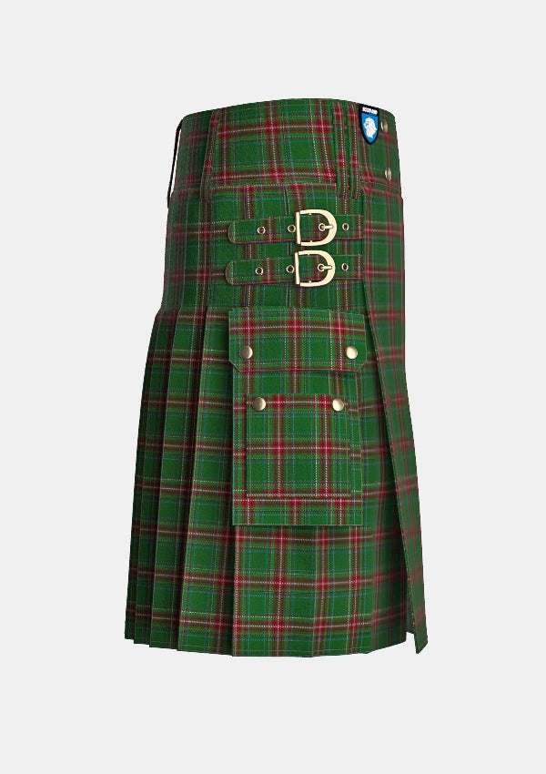 Utility_Carroll_O_Reed_Tartan_4471_kilt_right_image_with_pleated_design_and_adjustable_buckles_for_men
