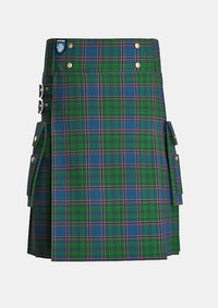 Utility_Carson_of_Rusco_Tartan_3256_kilt_front_image_with_pleated_design_and_adjustable_buckles_for_men