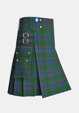 Utility_Carson_of_Rusco_Tartan_3256_kilt_side_image_with_pleated_design_and_adjustable_buckles_for_men