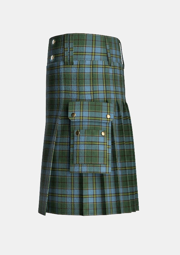 Utility_Carter_Tartan_10259_kilt_left_image_with_pleated_design_and_adjustable_buckles_for_men