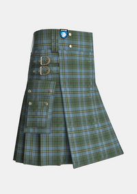 Utility_Carter_Tartan_10259_kilt_side_image_with_pleated_design_and_adjustable_buckles_for_men