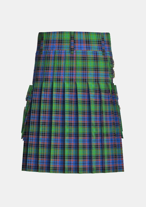 Utility_Cascade_Summers_Tartan_2195_kilt_back_image_with_pleated_design_and_adjustable_buckles_for_men