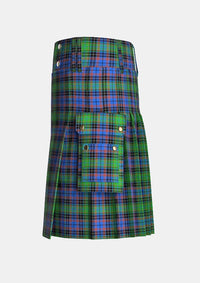 Utility_Cascade_Summers_Tartan_2195_kilt_left_image_with_pleated_design_and_adjustable_buckles_for_men
