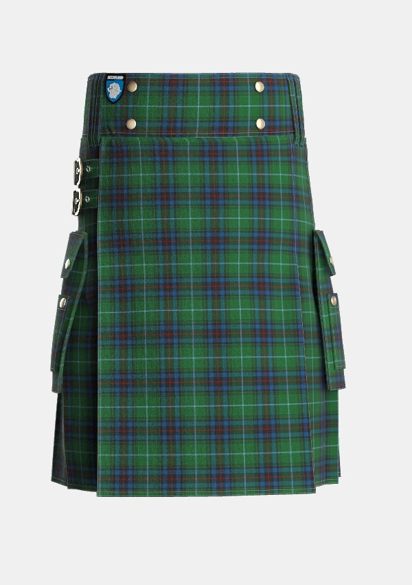 Utility_Cash_MacTavish_Tartan_12604_kilt_front_image_with_pleated_design_and_adjustable_buckles_for_men