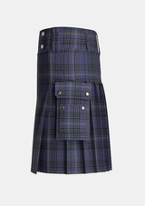 Utility_Cassidy_tartan_kilt_left_image_with_pleated_design_and_adjustable_buckles_for_men