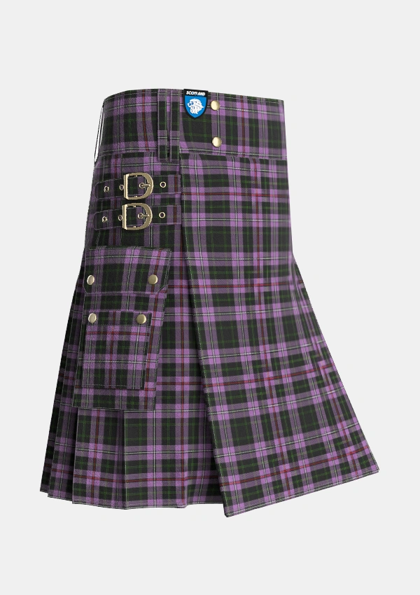 Utility_Chapman_Personal_Tartan_5924_kilt_side_image_with_pleated_design_and_adjustable_buckles_for_men